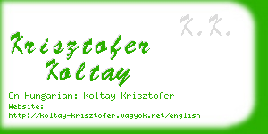 krisztofer koltay business card